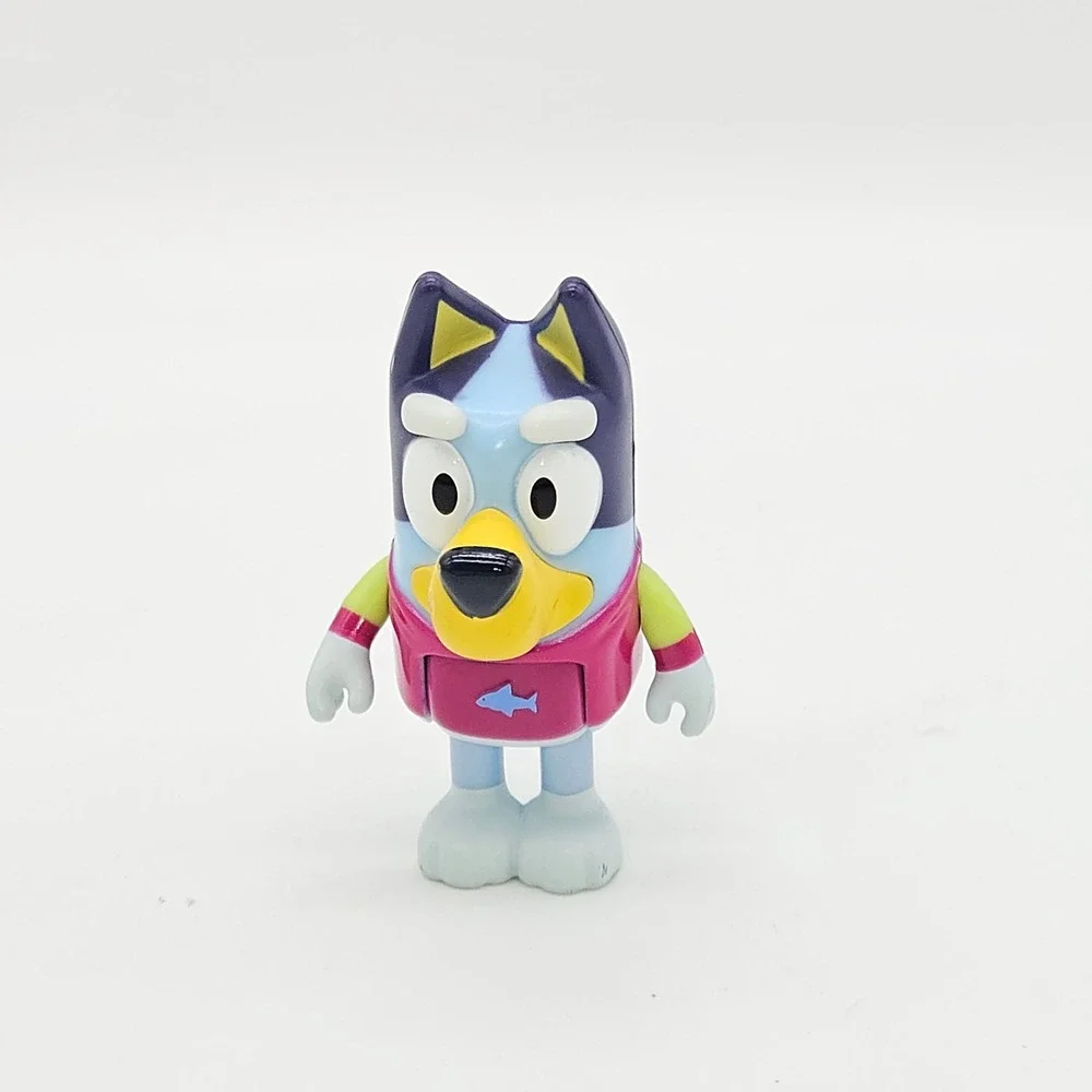 Moose Bluey Action Figure Kids 2.5in Blue Pink Rashie Swimsuit Articulated Toy